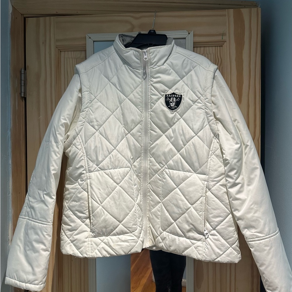 NFL Raiders jacket converts to Vest